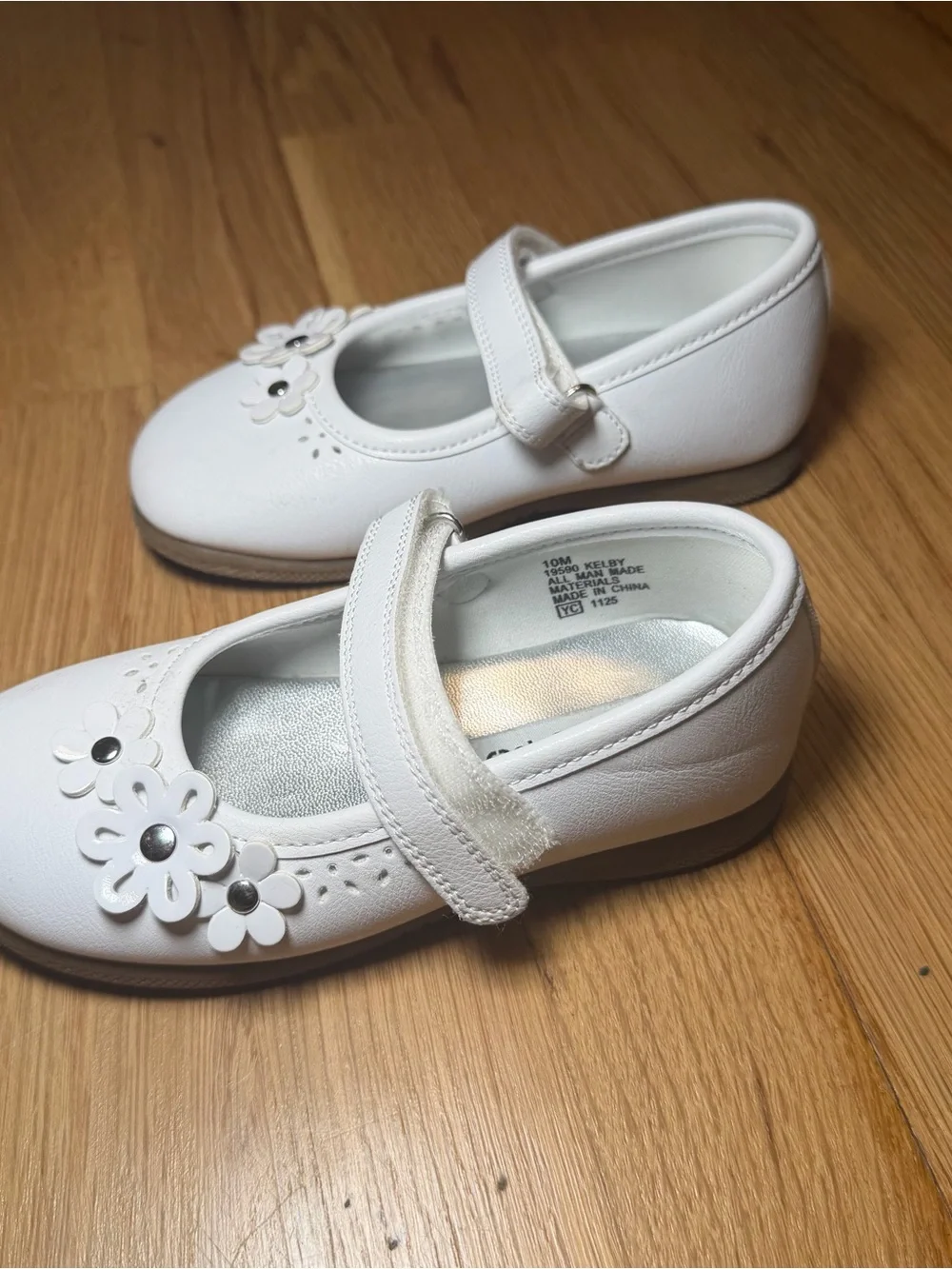 Rachel Shoes Girls Kelby White Floral Mary Jane Shoes